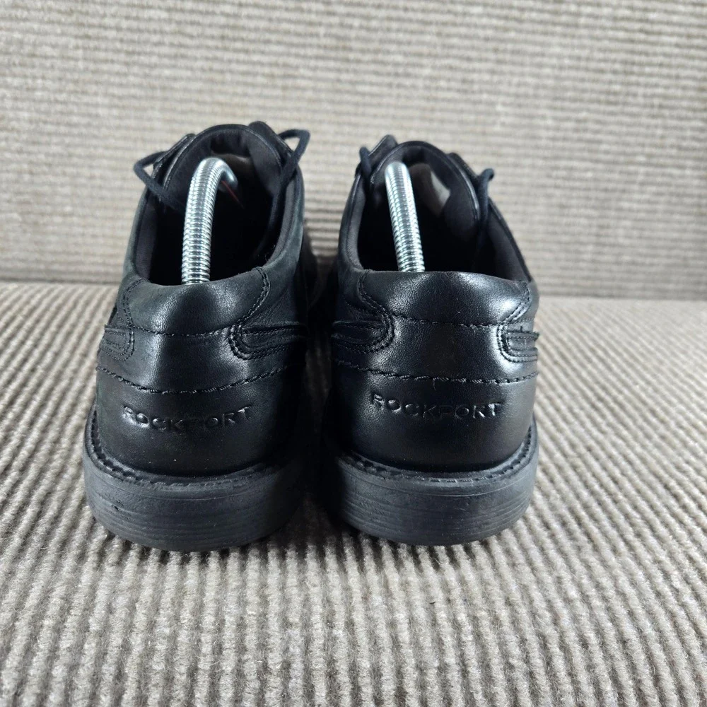Rockport Mens‎ 10.5 Black Leather Bicycle Toe Lace Up Oxford A13013 Dress Shoes